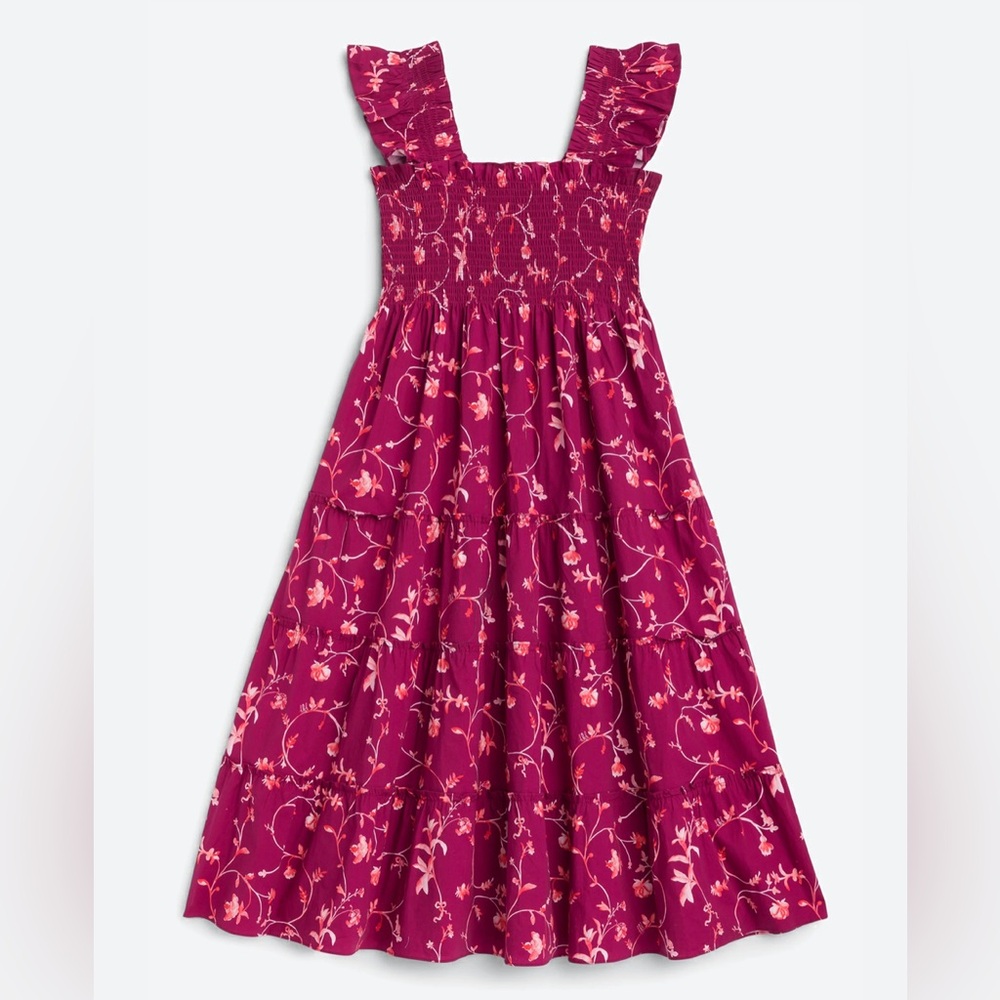 Hill House The Ellie Nap Dress - Burgundy Botanical Poplin Medium - Picture 4 of 11